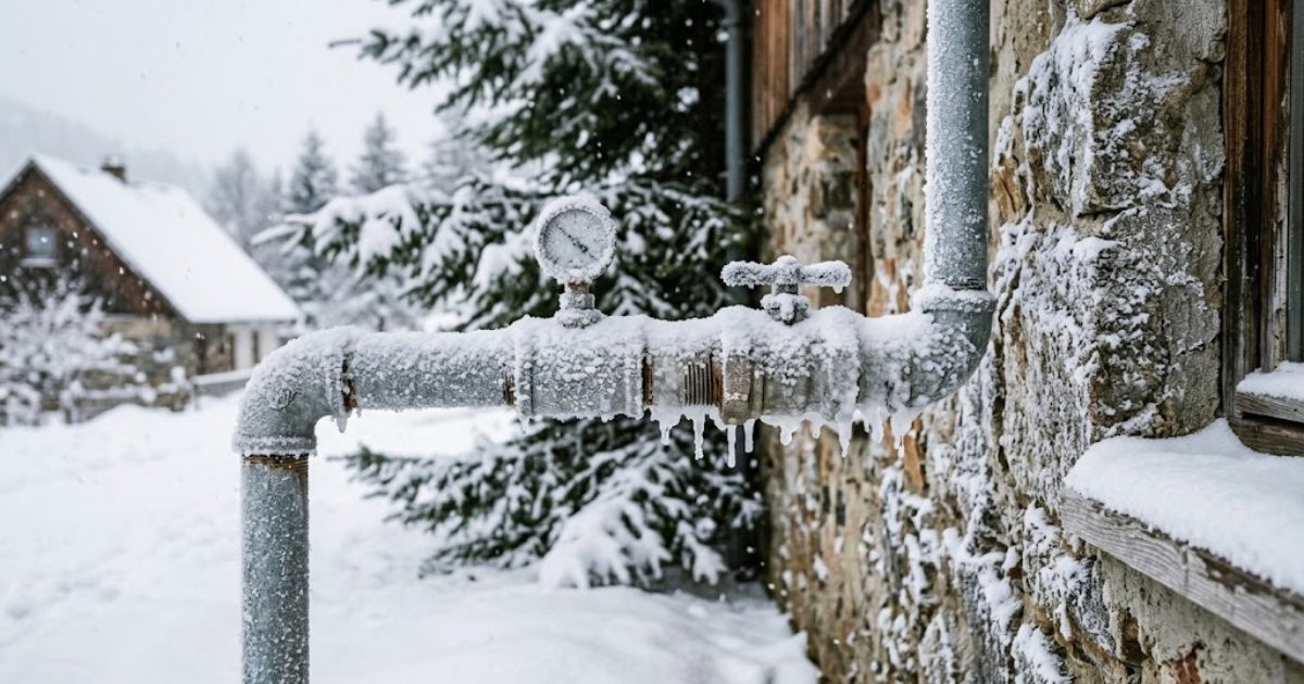 Frozen pipe in a Colorado winter cold snap