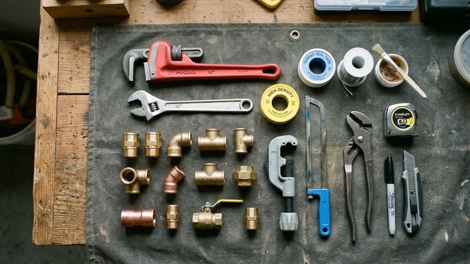 Professional plumbing tools and equipment
