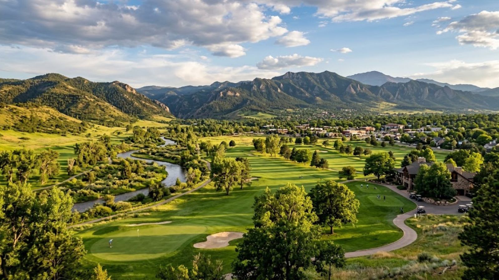 Golf course and Front Range scenery near Columbine Valley, CO