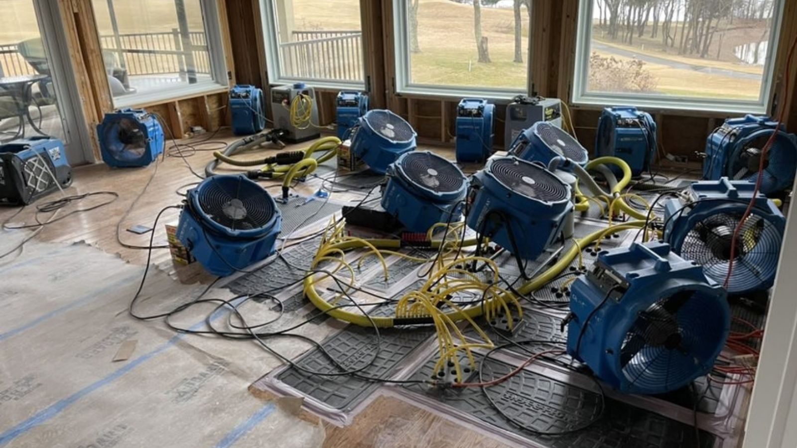 Water mitigation and drying equipment in a Littleton, CO home